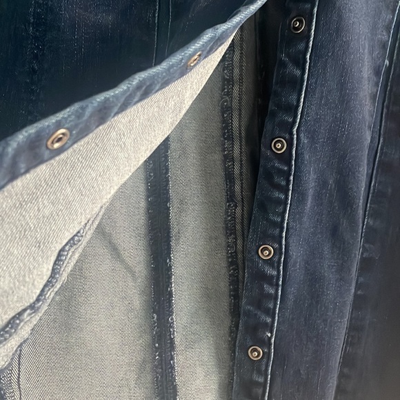 COPY - XS Free People mini dress/tunic/duster Stretchy jean material - Picture 4 of 7